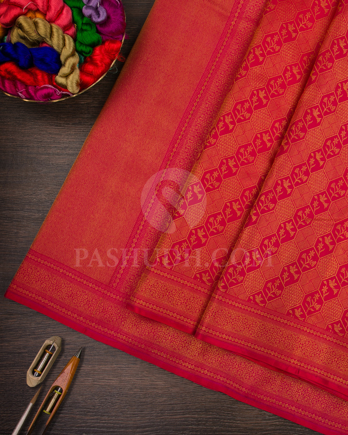 Magenta Pink Kanjivaram Silk Saree - D606(A)