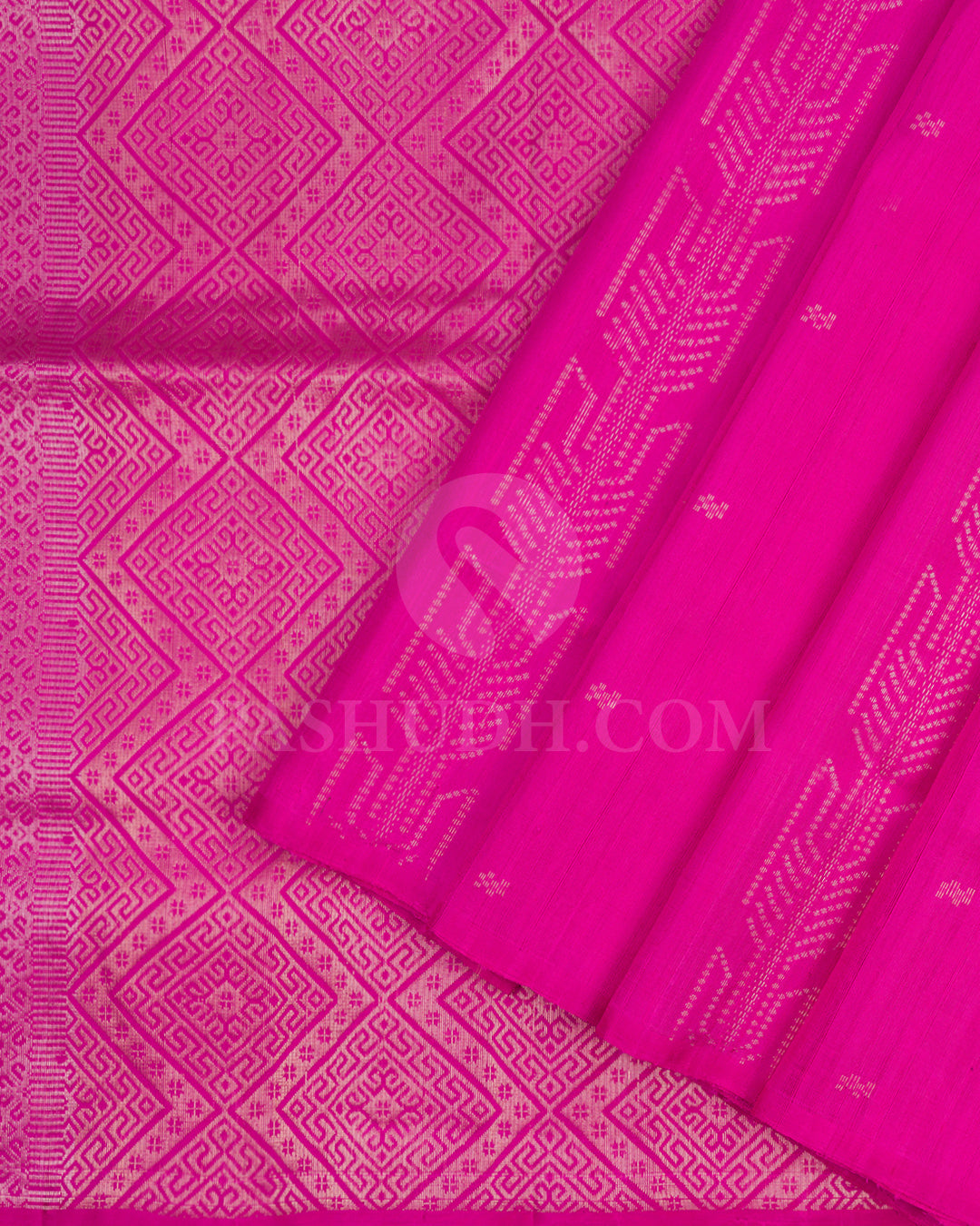 Rani Pink Dupion Soft Silk Saree - AC97