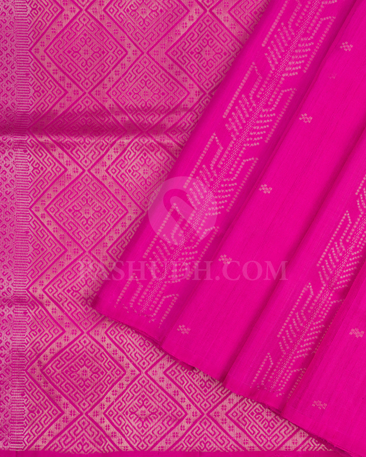 Rani Pink Dupion Soft Silk Saree - AC97