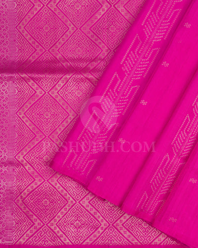 Rani Pink Dupion Soft Silk Saree - AC97