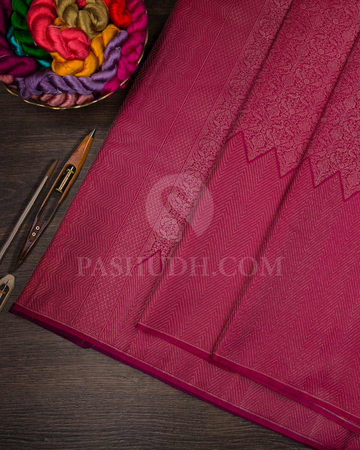 Rani Pink Kanjivaram Silk Saree - D539(F)