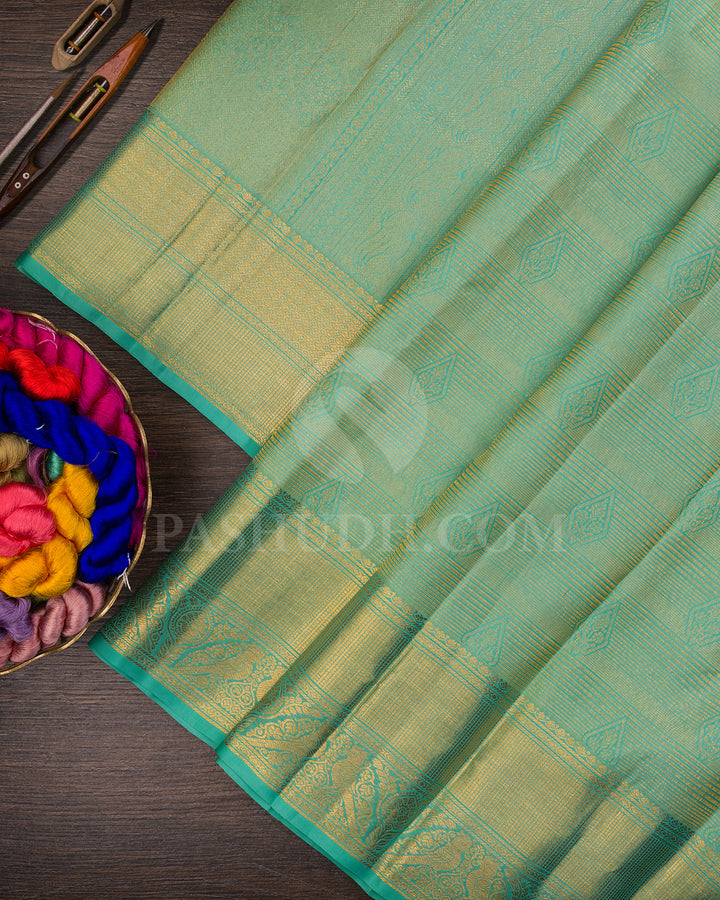 Sky Blue Kanjivaram Silk Saree - BKB2