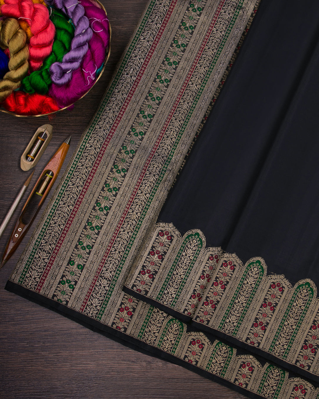 Black Kanjivaram Silk Saree - S1386(A)