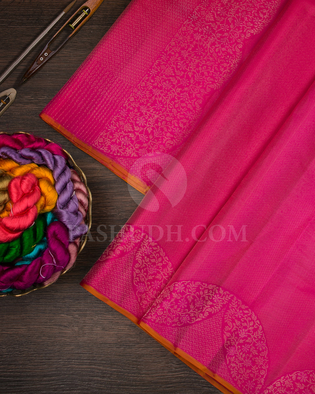 Bright Pink Kanjivaram Silk Saree - DJ336(B)