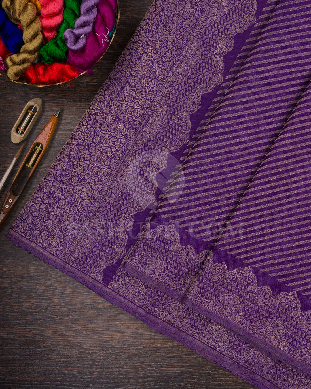 Violet Kanjivaram Silk Saree - D533(E)
