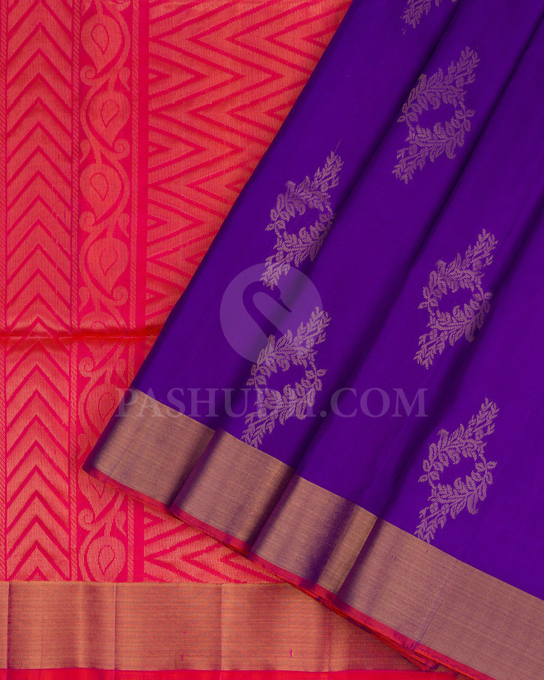 Dual Shaded Violet and Pink Soft Silk Saree - AC41