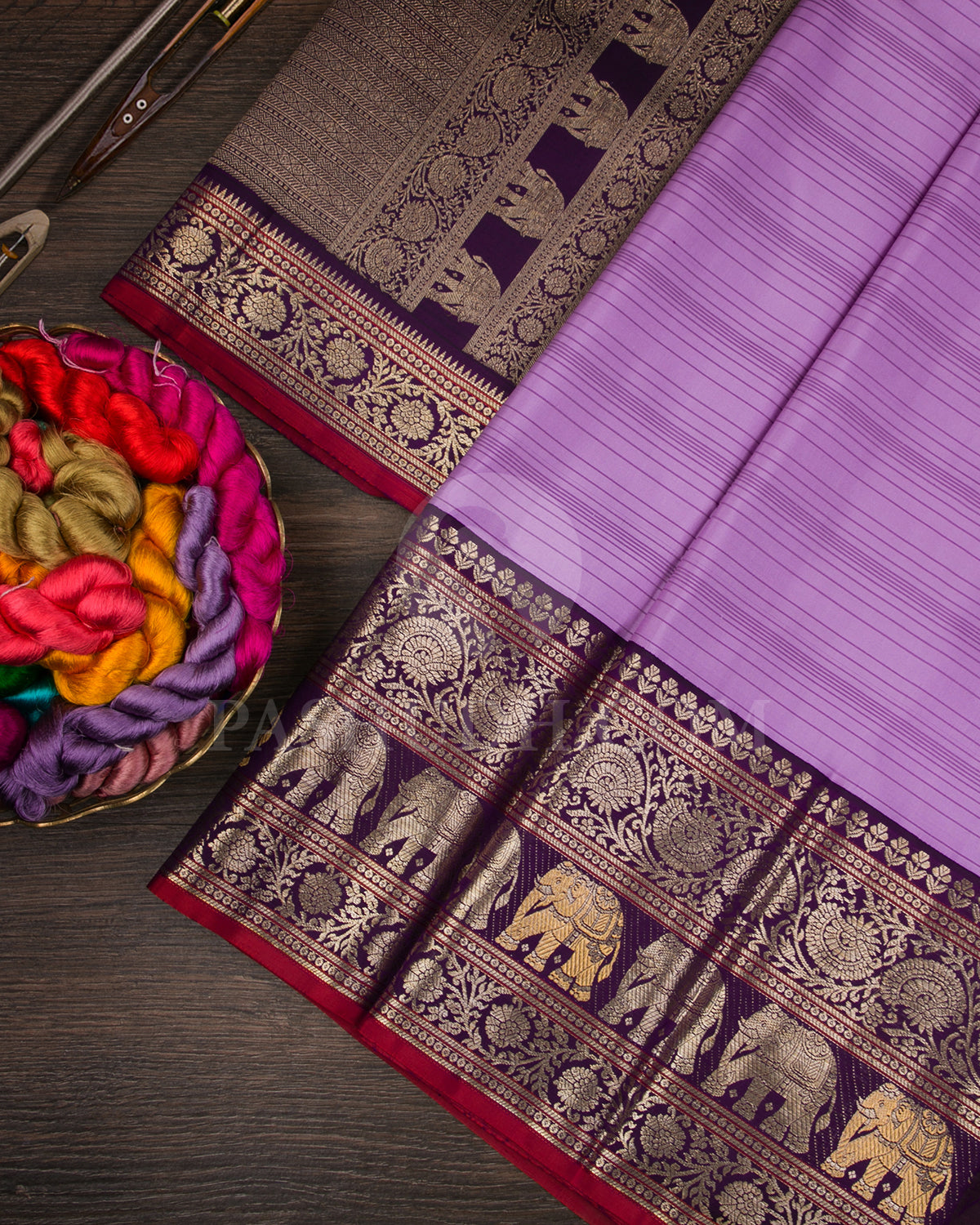 Lavender And Purple Kanjivaram Silk Saree - S1013(F)