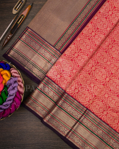 Shades of Lavender Kanjivaram Silk Saree - S1383(A)