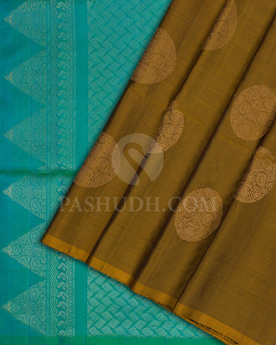 Moss Green and Blue Green Soft Silk Saree - AC65