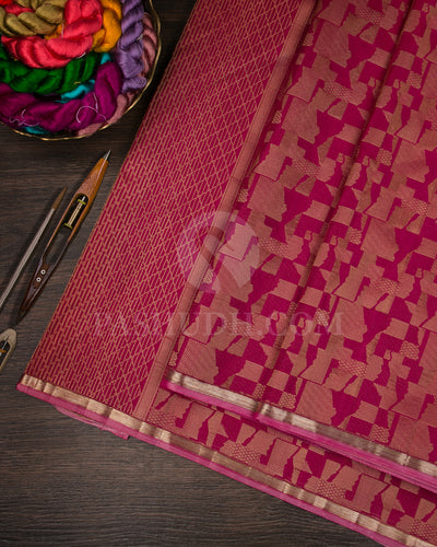 Rasberry Pink Kanjivaram Silk Saree - DT287( C )