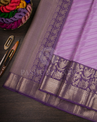 Lavender And Purple Kanjivaram Silk Saree - DT291(B)