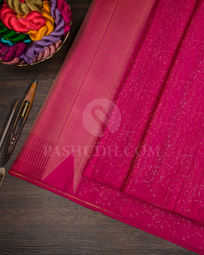 Rani Pink Borderless Kanjivaram Silk Saree - DJ305(G)