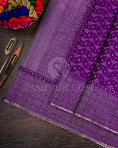 Violet And Lavender Kanjivaram Silk Saree - DT298(B)