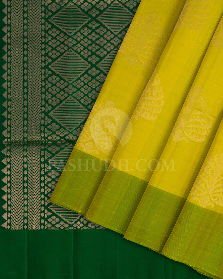 Light and Dark Green Soft Silk Saree - AC77