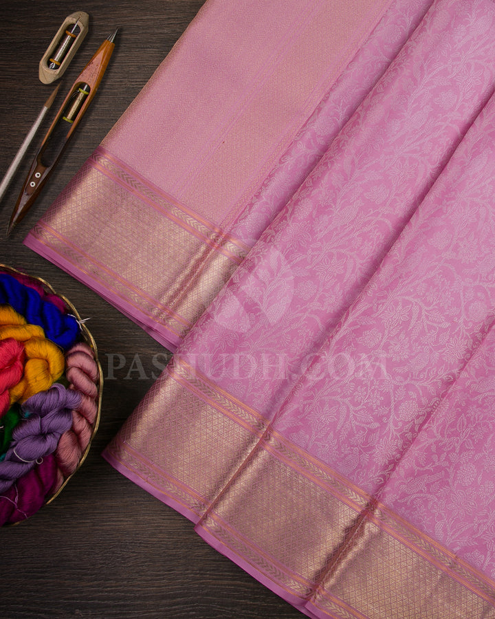 Baby Pink Kanjivaram Silk Saree - DT302(A)