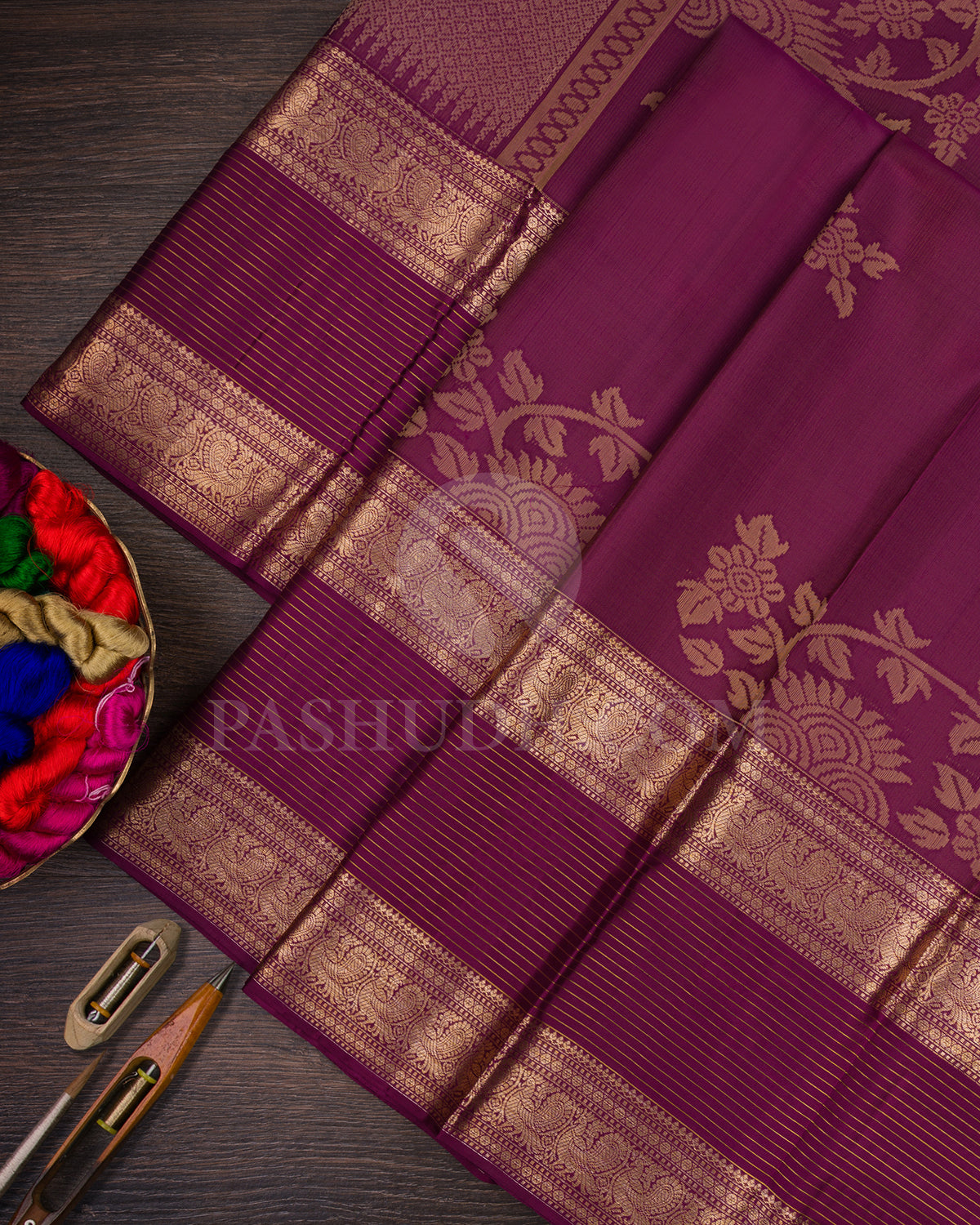 Rosewood Kanjivaram Silk Saree - D600(A)