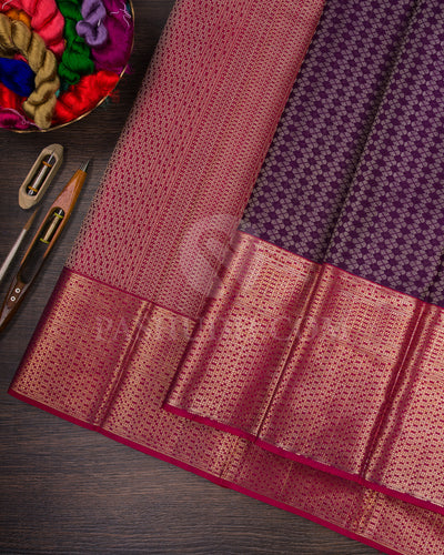 Royal Violet And Magenta Kanjivaram Silk Saree -DT305(A)