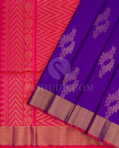 Dual Shaded Blue and Pink Soft Silk Saree - AC86