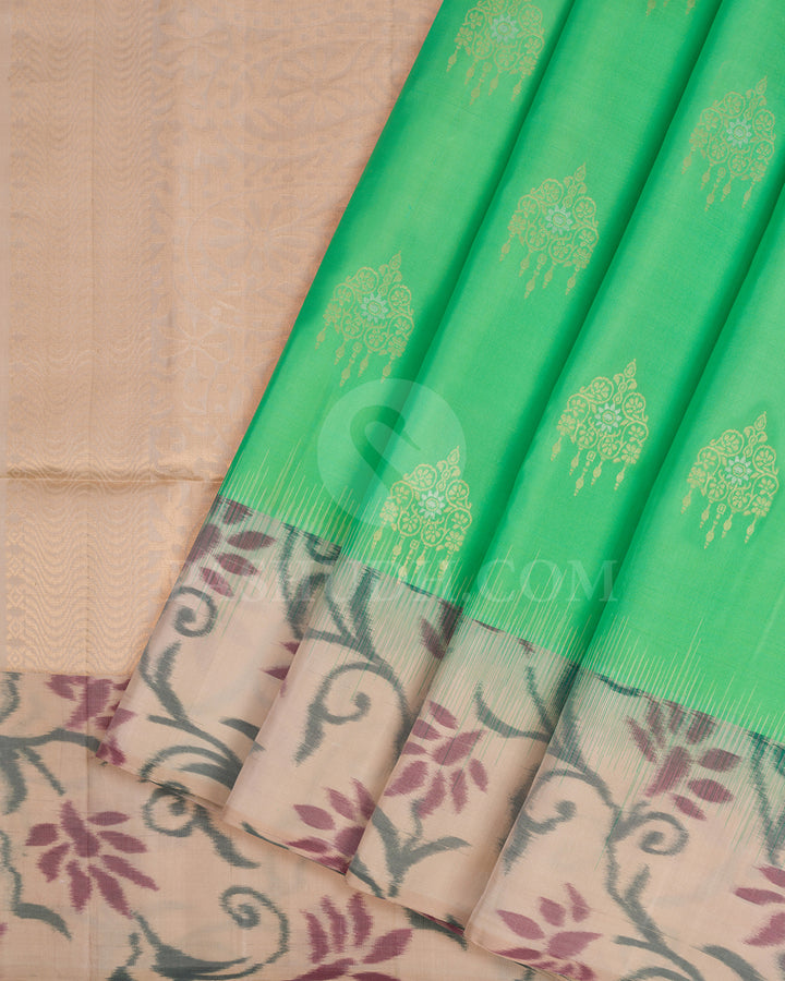 Rexona Green and Greige Soft Silk Saree - AC8