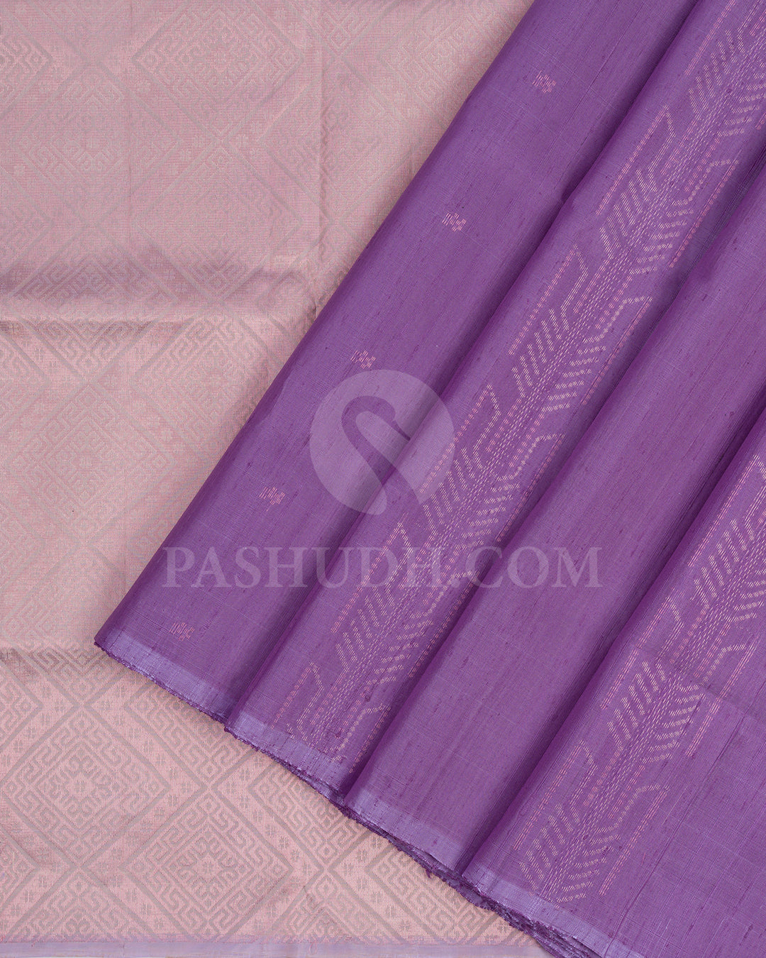 Lavender and Grey Dupion Soft Silk Saree - AC99