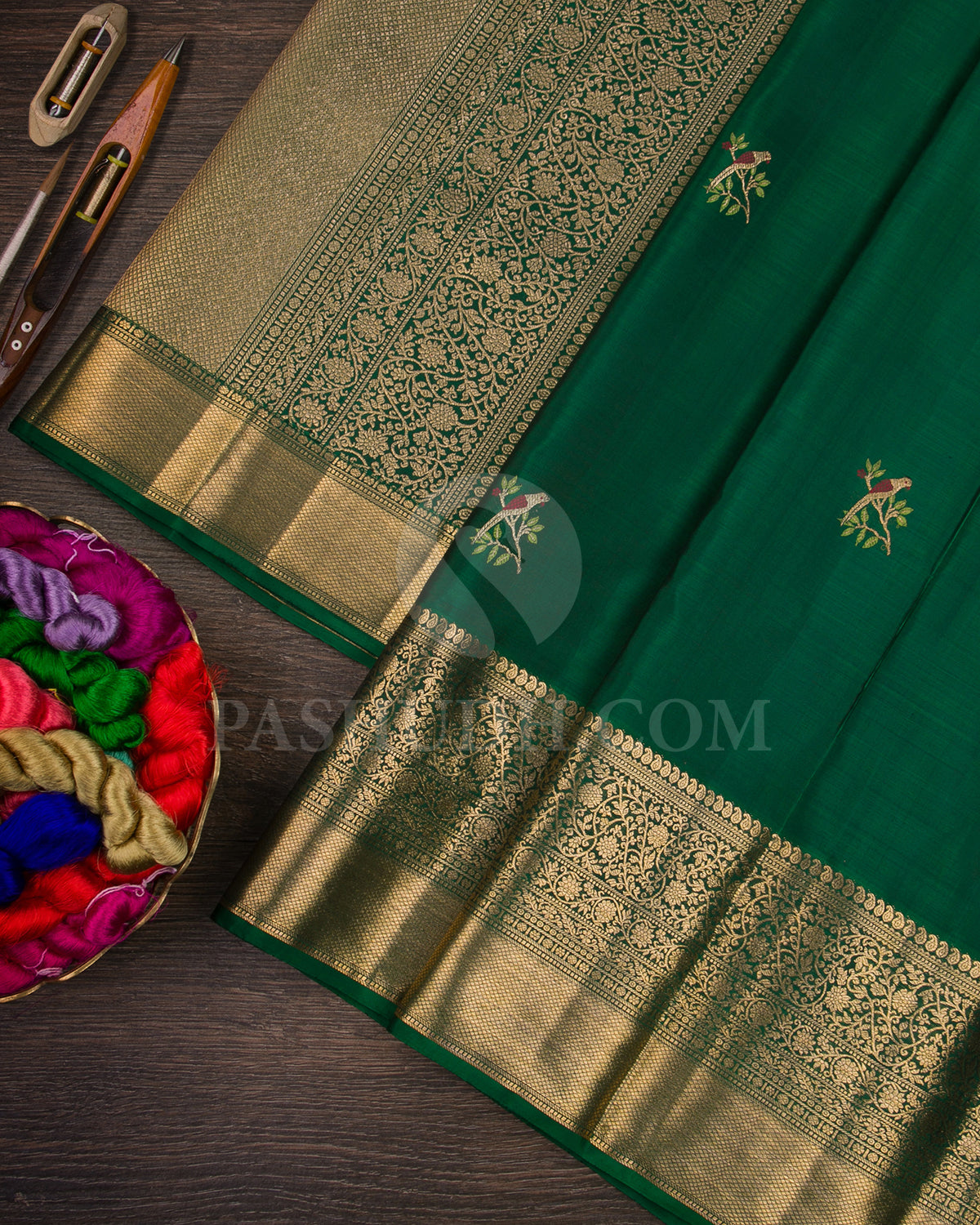 Forest Green Kanjivaram Silk Saree - S1393(A)