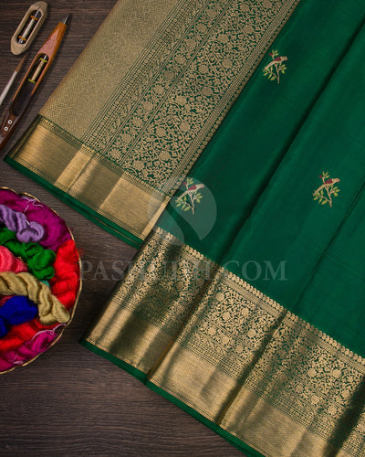 Forest Green Kanjivaram Silk Saree - S1393(A)