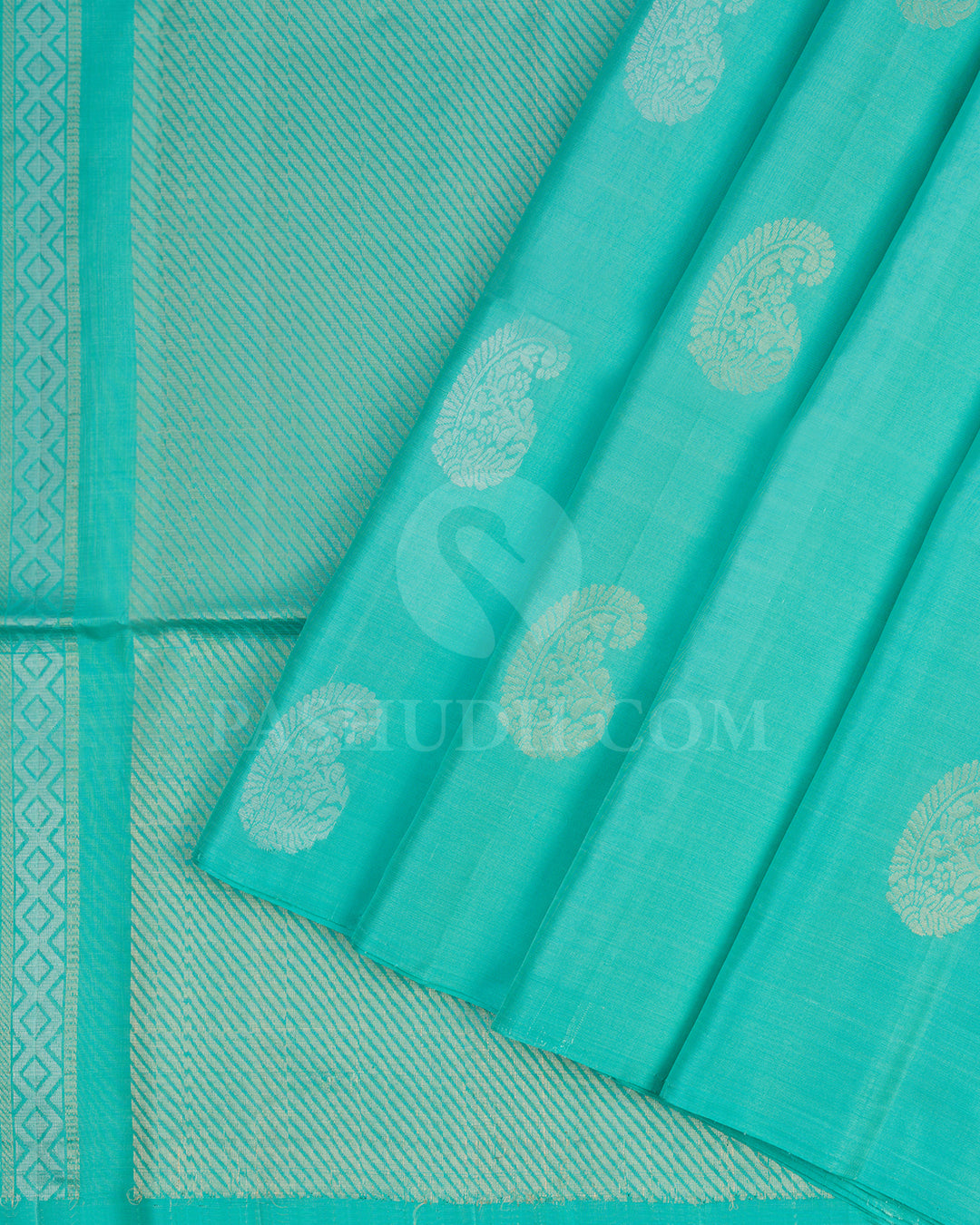 Sky Blue Self Coloured Soft Silk Saree - AC26