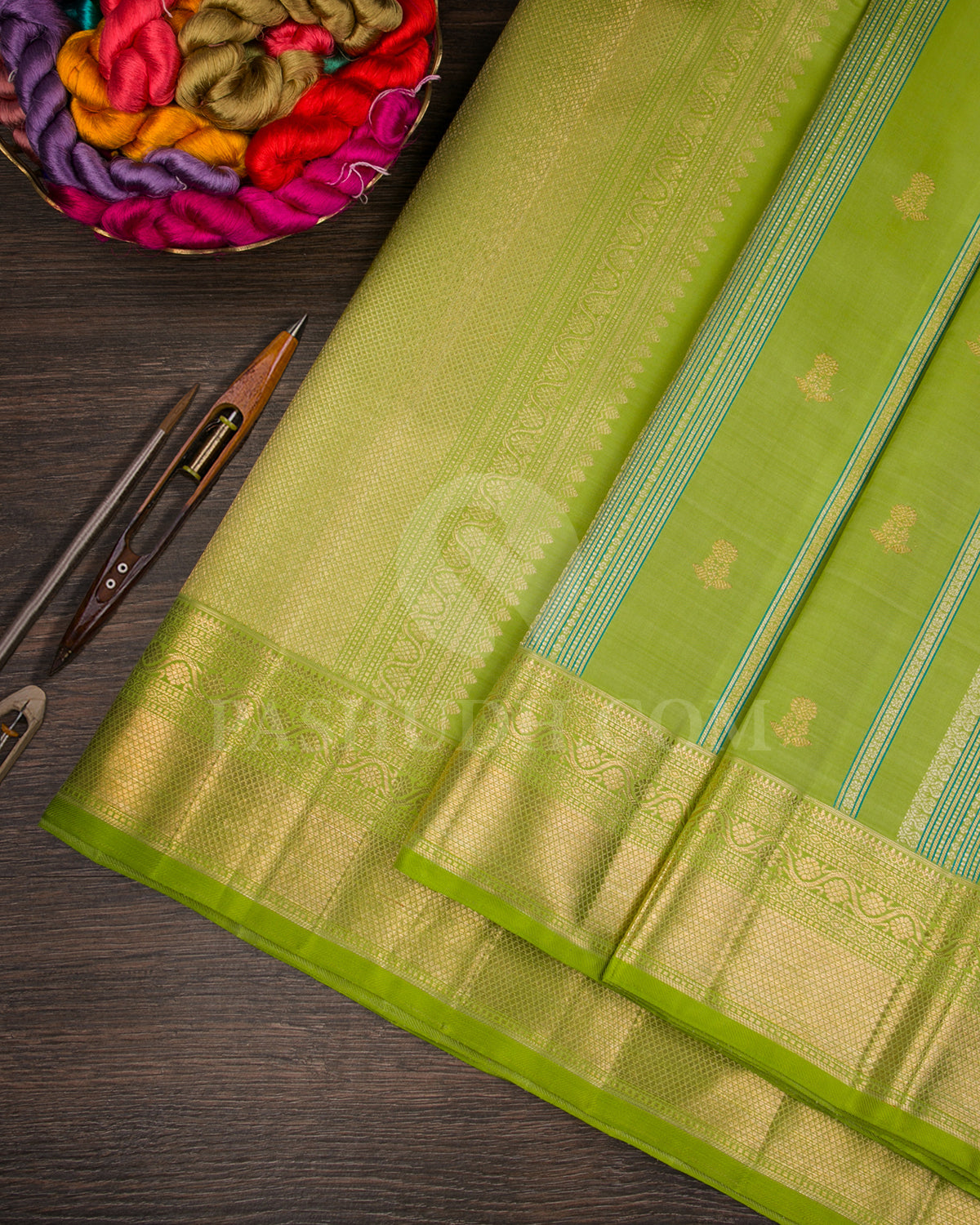 Parrot Green Kanjivaram Silk Saree - S1364(A)