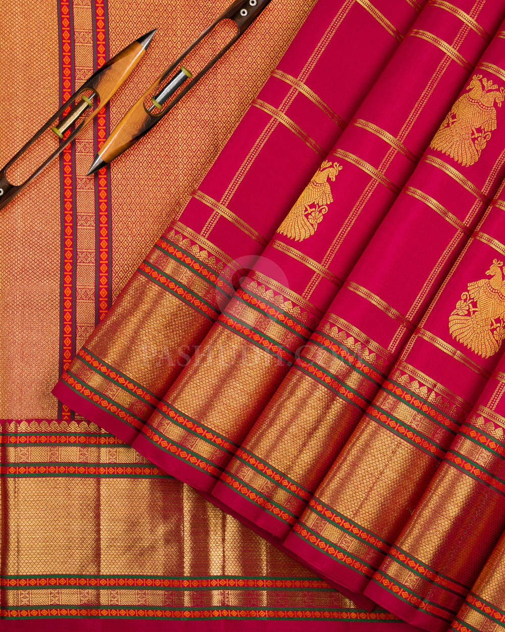 Maroon Kanjivaram Silk Saree - D15 - View 1