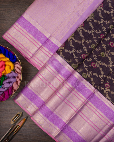 Purple And Lavender Kanjivaram Silk Saree