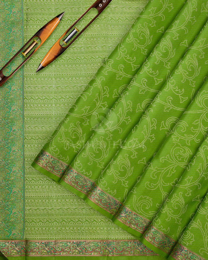 Parrot Green Kanjivaram Silk Saree - DJ236