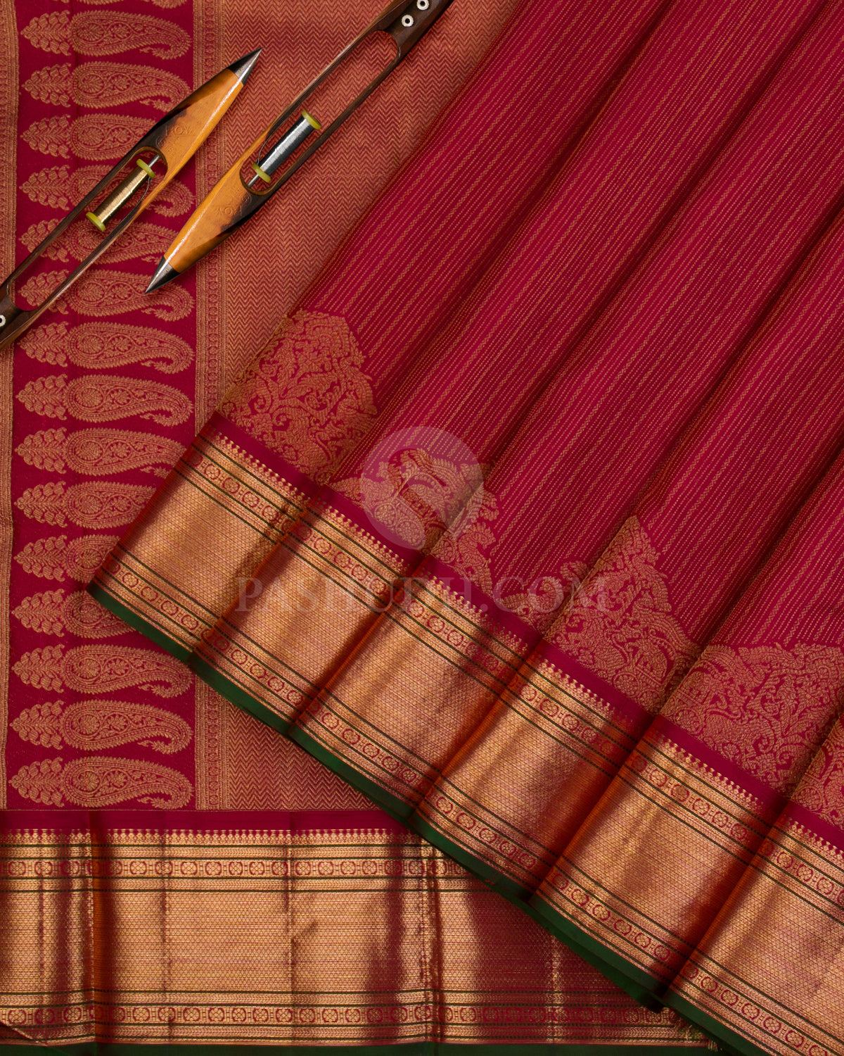 Maroon Kanjivaram Silk Saree - DJ300(A) - View 1