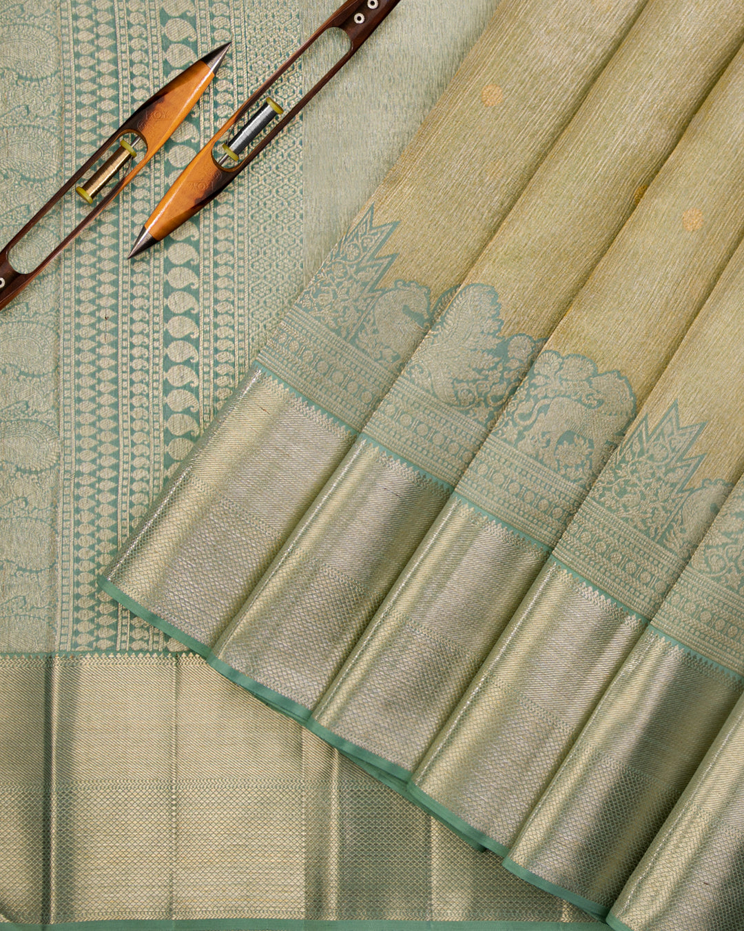 Moss Green kanjivaram Silk Saee - S902