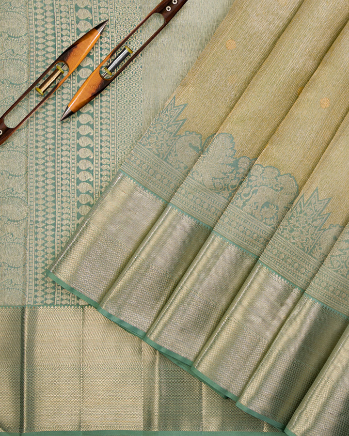 Moss Green kanjivaram Silk Saee - S902