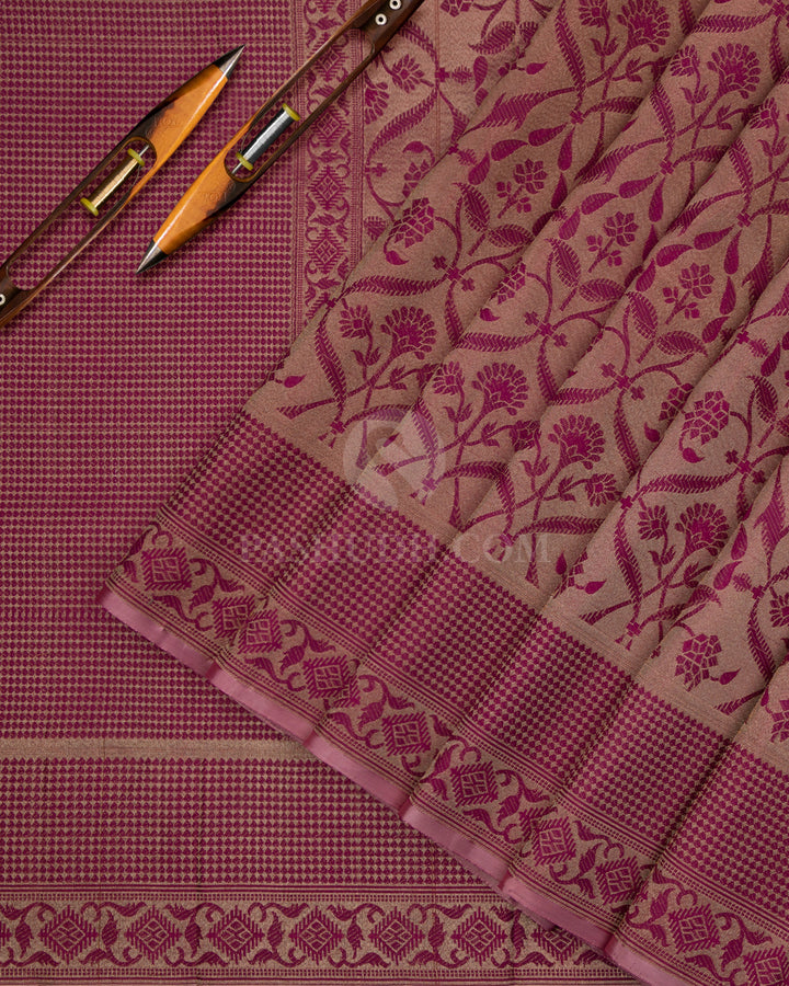 Dark Purple Kanjivaram Silk Saree - DJ216 - view 1