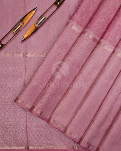 Baby Pink Kanjivaram Silk Saree - DT257(A) - View 1