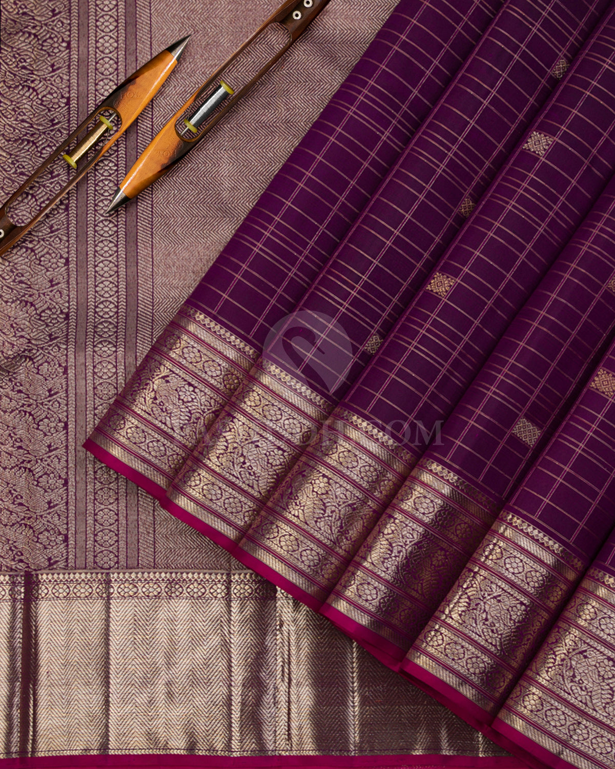 Purple Kanjivaram Silk Saree - S993 - View 2