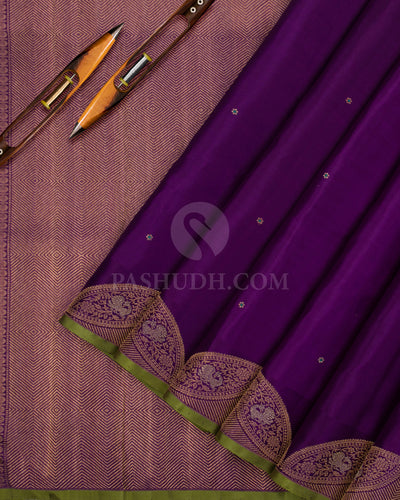 Violet Kanjivaram Silk Saree - S1107(A) - View 2