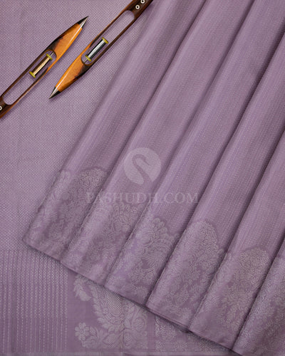 Mild Lavender Kanjivaram Silk Saree - D436 - View 1