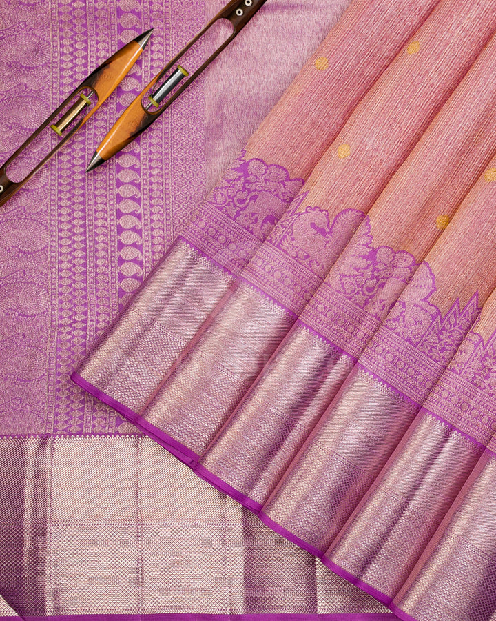 Lavender Kanjivaram Silk Saree with Shimmer - S937