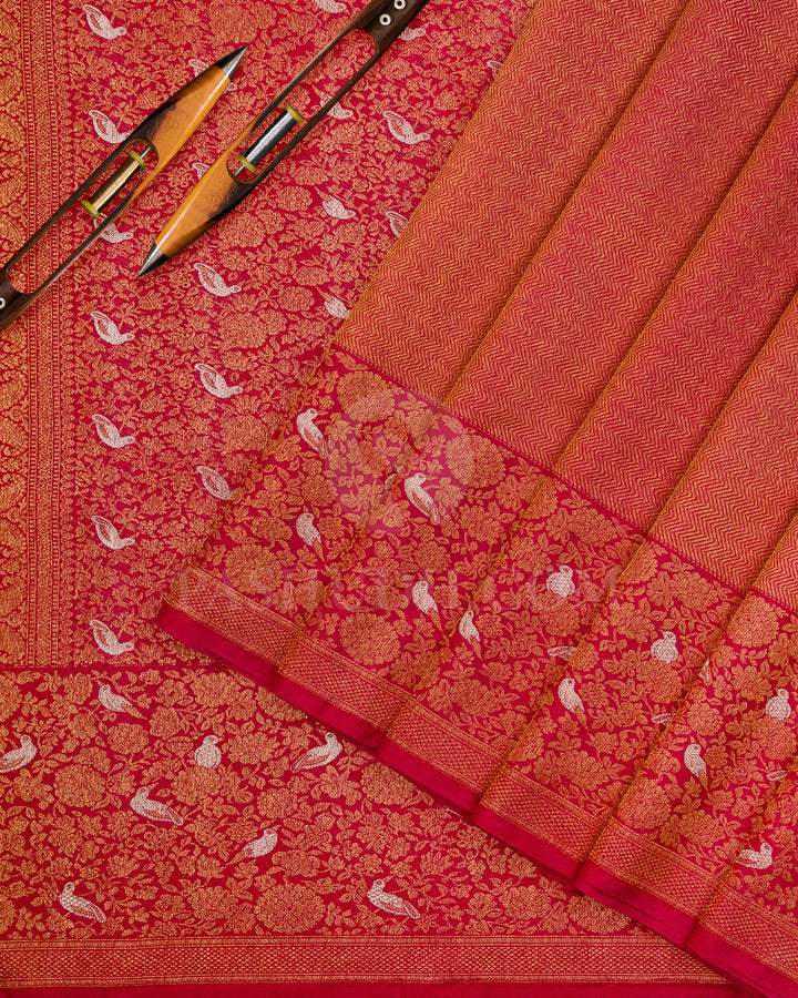 Deep Pink Kanjivaram Silk Saree - S929