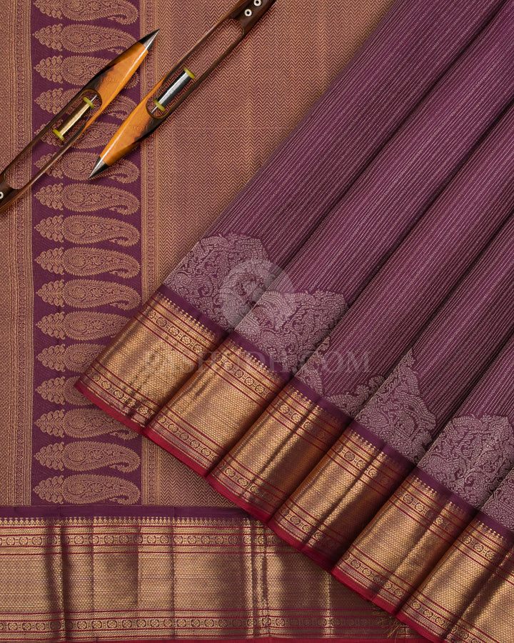 Grape Purple Kanjivaram Silk Saree- DJ300(B) - View 1