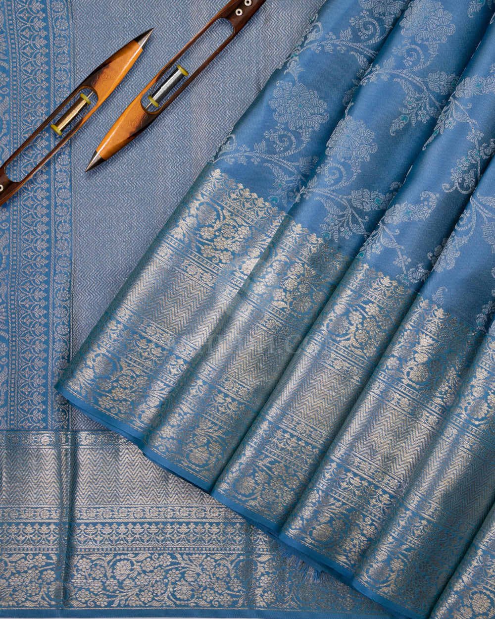 Blue Kanjivaram Silk Saree - D440 - View 2