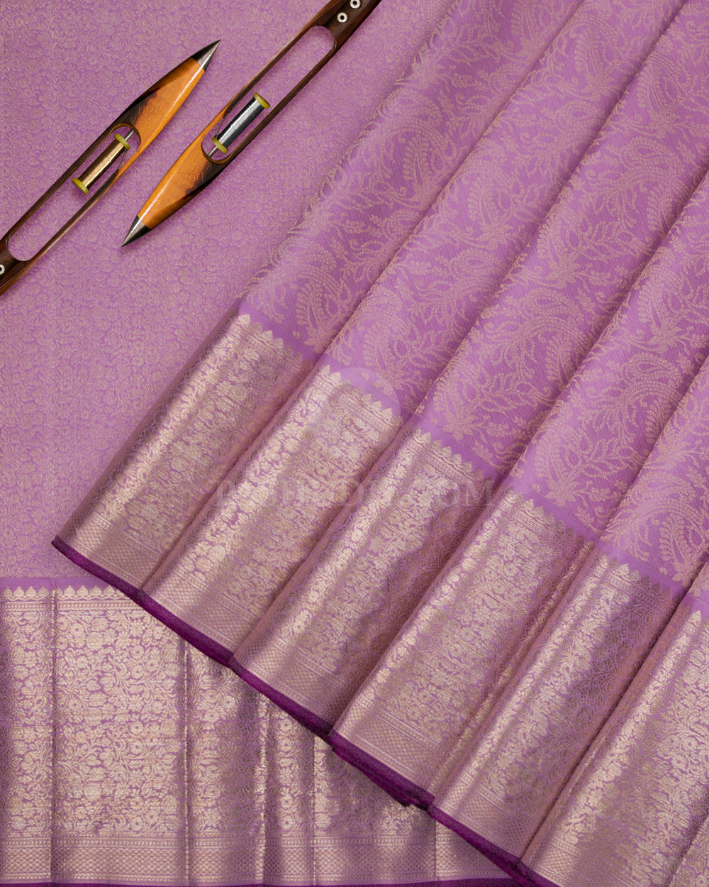 Lavender Kanjivaram Silk Saree - DJ221 - View 2