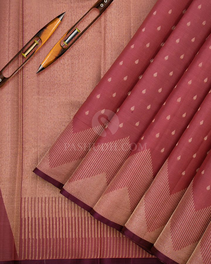 Old Rose Kanjivaram Silk Saree - DJ237