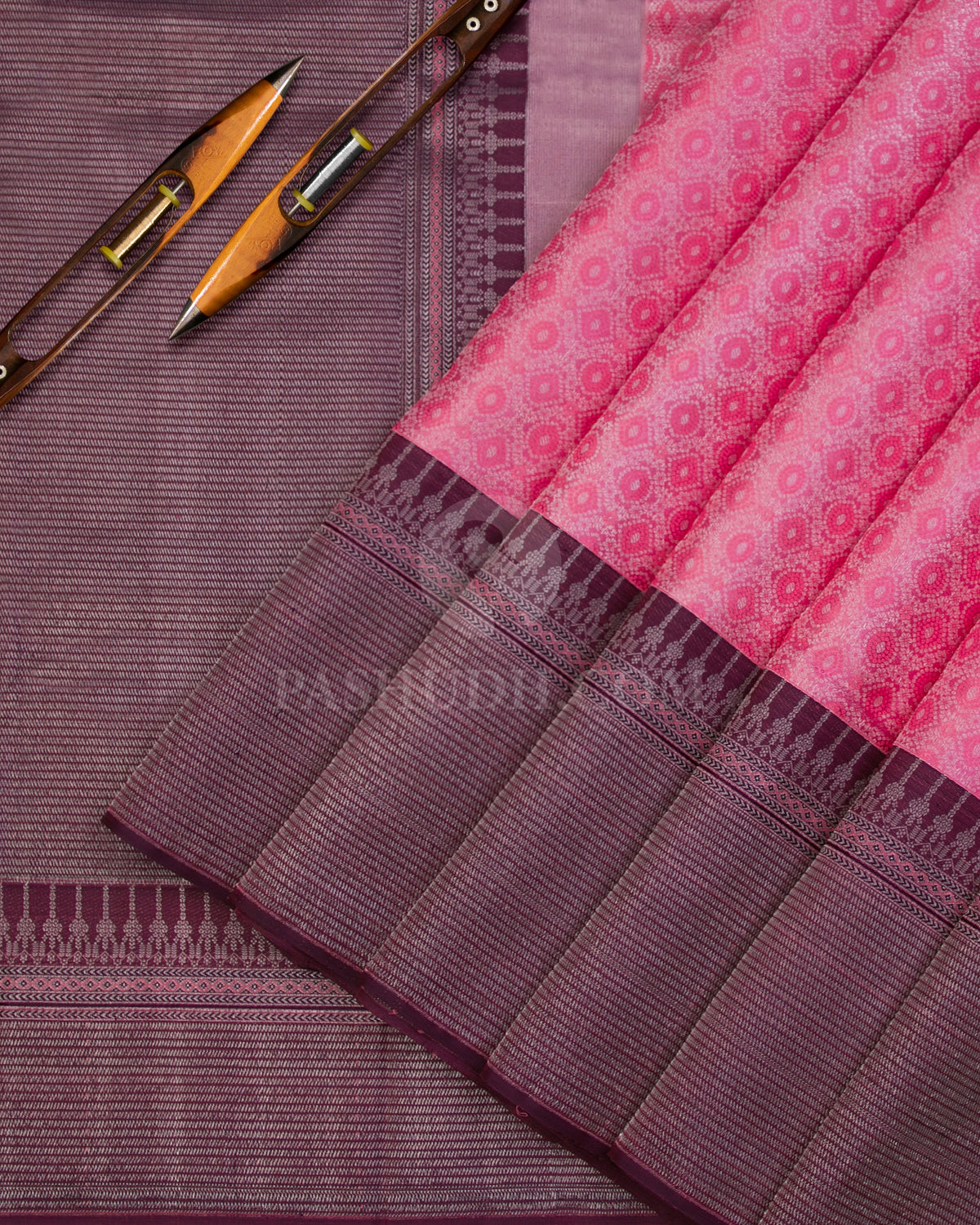 Light Pink Kanjivaram Silk Saree - DT240(A) - View 1