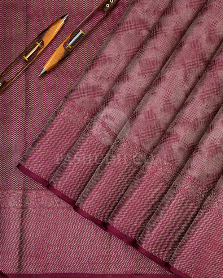 Dusty Rose Kanjivaram SIlk Saree - D430 - View 2
