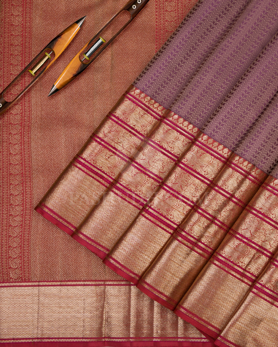 Lavender Kanjivaram Silk Saree - D431 - View 2