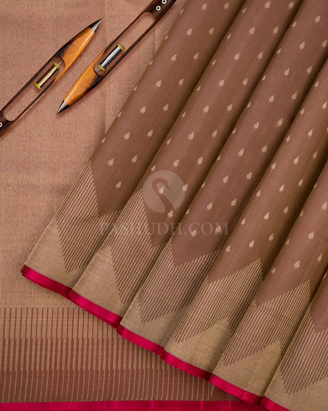 Chestnut Brown Kanjivaram Silk Saree - DJ241