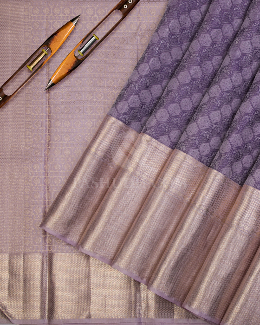 Lavender Kanjivaram Silk Saree - D501(B) - View 1